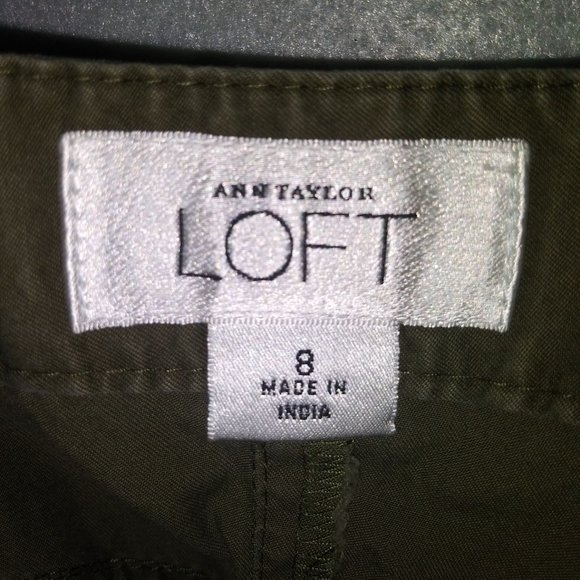 Ann Taylor Loft Green Casual Zipper Pockets Women's Size 8 - Picture 4 of 5